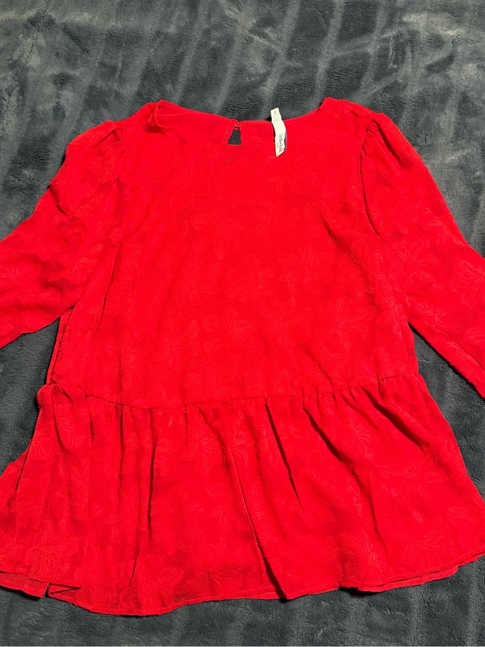 torrid Red Peplum Long Sleeve Blouse